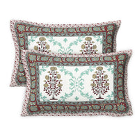 Thumbnail for Rudra Bazaar Multicolour 210 TC Cotton Double King Bedsheet With 2 Pillow Covers