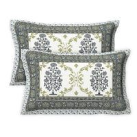 Thumbnail for Rudra Bazaar Multicolour 210 TC Cotton Double King Bedsheet With 2 Pillow Covers