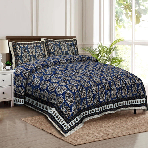 rudra-bazaar-multicolour-210-tc-cotton-double-king-bedsheet-with-2-pillow-cover