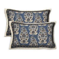 Thumbnail for Rudra Bazaar Multicolour 210 TC Cotton Double King Bedsheet With 2 Pillow Covers