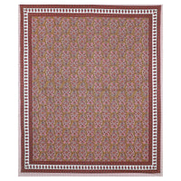 Thumbnail for Rudra Bazaar Multicolour 210 TC Cotton Double King Bedsheet With 2 Pillow Covers