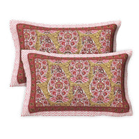 Thumbnail for Rudra Bazaar Multicolour 210 TC Cotton Double King Bedsheet With 2 Pillow Covers