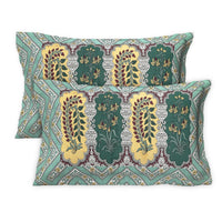Thumbnail for Rudra Bazaar Multicolour 210 TC Cotton Double King Bedsheet With 2 Pillow Covers