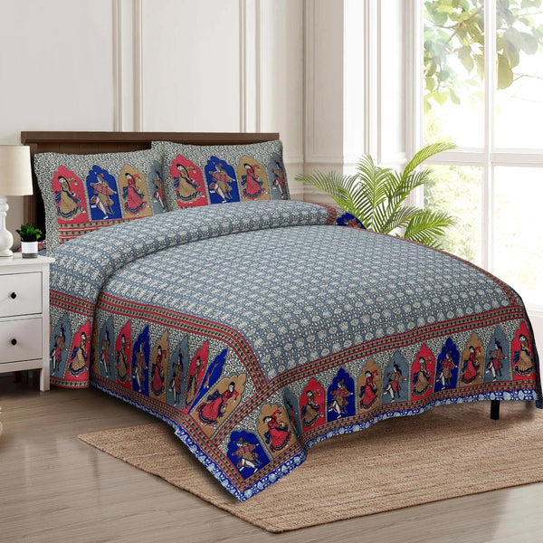 rudra-bazaar-multicolour-210-tc-cotton-double-king-bedsheet-with-2-pillow-cover