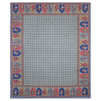 Thumbnail for Rudra Bazaar Multicolour 210 TC Cotton Double King Bedsheet With 2 Pillow Covers