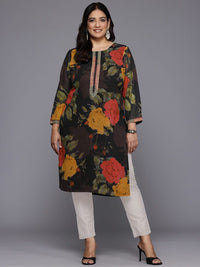 Thumbnail for Plus Size Floral Printed Georgette Kurta