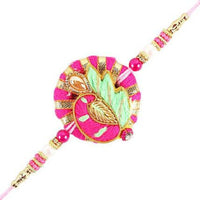 Thumbnail for Bright Peacock Zardosi Rakhi & Kaju Katli Box