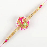 Thumbnail for Delightful Pink Zardosi Rakhi & Kaju Katli Box