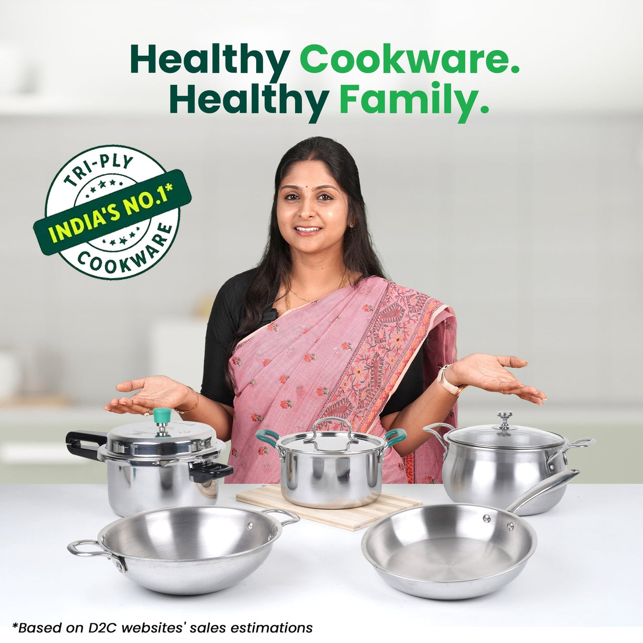 Casserole, Premium Quality, 3 Layer Thick Body, Cool Silicone Handles, 100% Toxin
