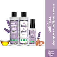 Thumbnail for Love Beauty And Planet Argan Oil And Lavender Anti Frizz Shampoo Conditioner & Hair Serum Combo