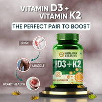 Thumbnail for Himalayan Organics Vitamin D3 + K2 Promote Healthy Bones Nutraceutical Tablets