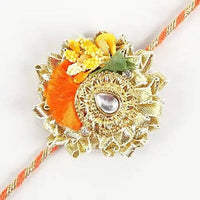Thumbnail for Zardosi Flower Design Rakhi & Kaju Katli Box