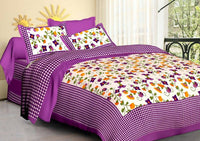 Thumbnail for vamika-printed-cotton-purple-bedsheet-with-pillow-covers-(leoc_chkm_pr