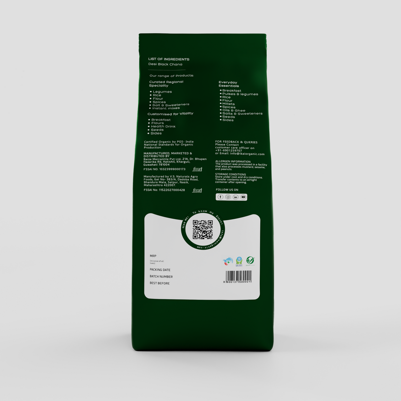 IKAI Organic Desi Black Chana (Bengal Gram)