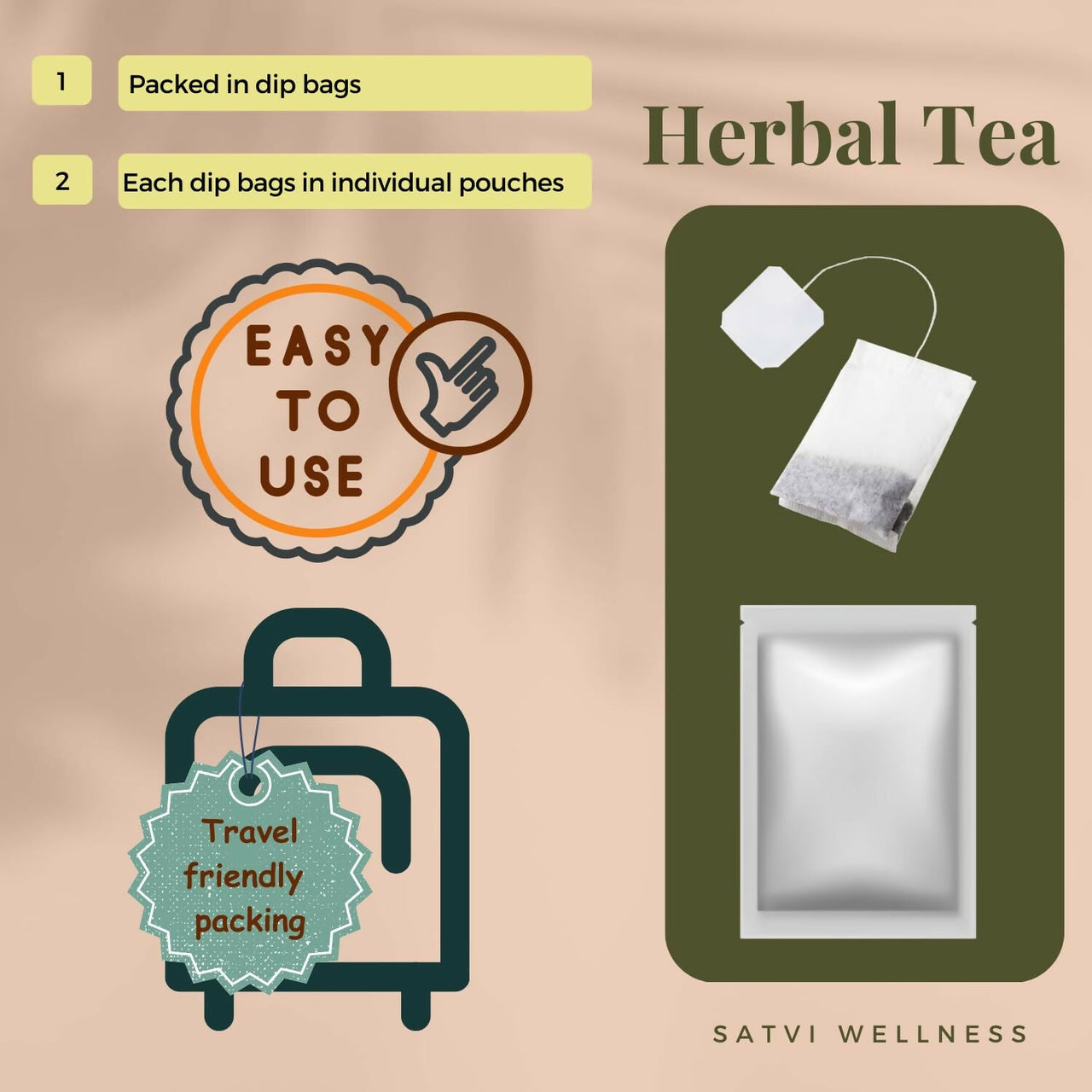 Satvi Wellness Turmeric Tea | Natural Turmeric Tea Bags