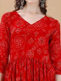 Thumbnail for Women Paisley Embroidered Extended Sleeves Mirror Work Anarkali Kurta