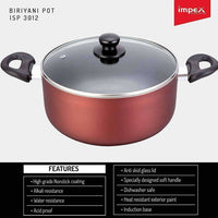 Thumbnail for Nonstick Coated Aluminium Biriyani Pot (8 Litre,30 cm)