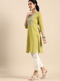 Thumbnail for women-geometric-embroidered-thread-work-kurta