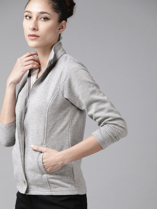 Women Black Solid Tailored Jacket