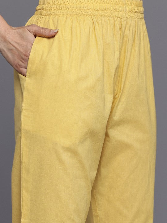floral-embroidered-thread-work-pure-cotton-kurta-with-trousers-&-dupatta
