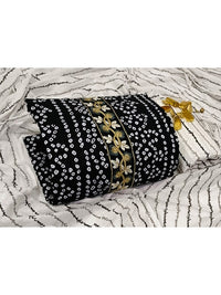 Thumbnail for black-&-white-printed-pure-cotton-unstitched-dress-material