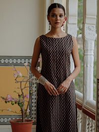 Thumbnail for Women Ethnic Motifs Printed Kantha Work Dobby Kurta
