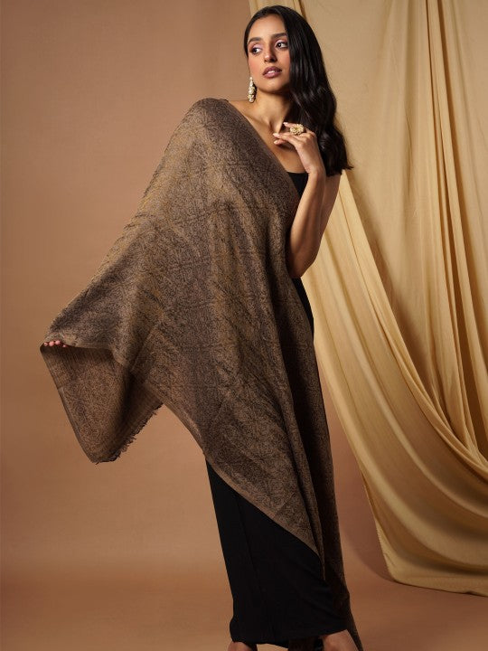 women-brown-printed-wool-shawl