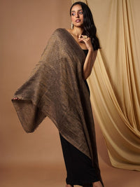 Thumbnail for women-brown-printed-wool-shawl