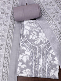 Thumbnail for floral-printed-thread-work-pure-cotton-unstitched-dress-material