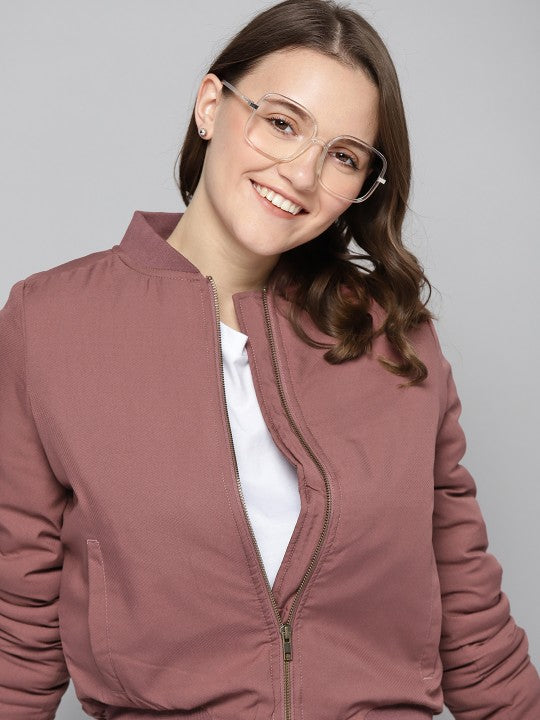 women-mauve-solid-bomber-jacket