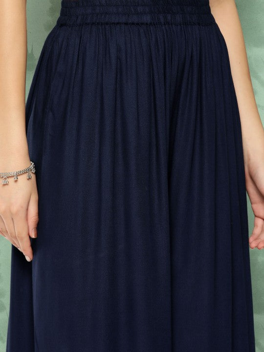 Solid Ethnic Palazzos