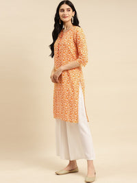 Thumbnail for floral-printed-cotton-kurta