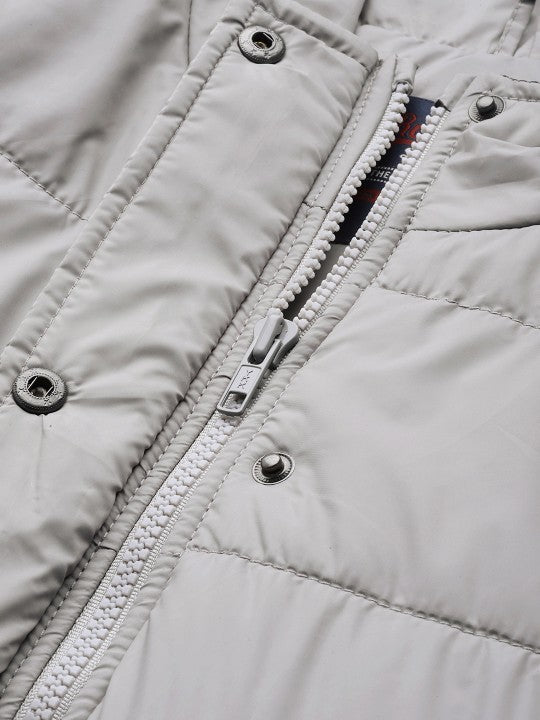 Women Olive Green Solid Padded Jacket