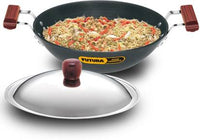Thumbnail for hawkins-futura-hard-anodised-kadhai-with-stainless-steel-lid-3.75-l-(ad375s