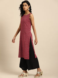 Thumbnail for women-ethnic-motifs-printed-kantha-work-dobby-kurta