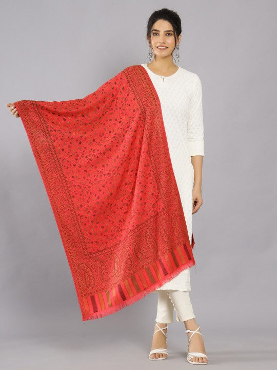 Ethnic Motifs Woven Design Wool Shawl
