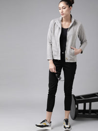 Thumbnail for Women Black Solid Tailored Jacket