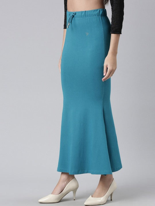 Side Slit High-Rise Stretchable Viscose Saree Skirt