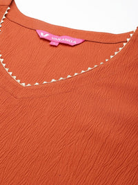 Thumbnail for Women Regular Gotta Patti Silk Crepe Kurta with Trousers & With Dupatta