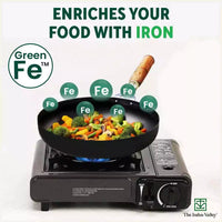 Thumbnail for The Indus Valley 100% Pure Iron Cookware Set: Kadai+ Tawa+ Fry Pan, Toxin