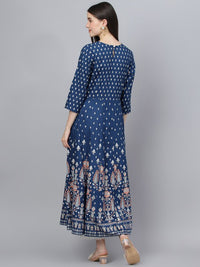 Thumbnail for women-blue-ethnic-motifs-printed-anarkali-kurta