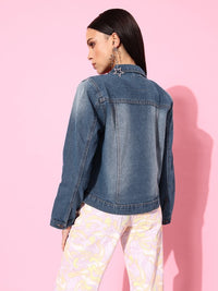 Thumbnail for The Life Co. Pure Cotton Solid Regular Denim Trucker Jacket