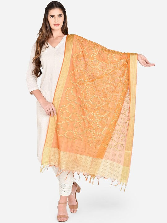 Gold-Toned Embroidered Dupatta