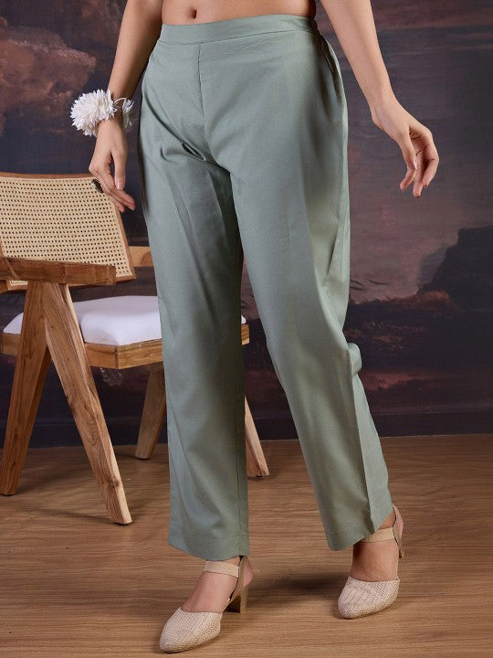 Floral Woven Design V-Neck Straight Kurta With Trouser & Dupatta