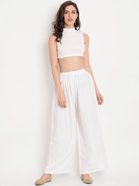Thumbnail for women-white-solid-straight-palazzos