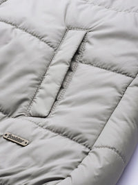 Thumbnail for Women Navy Blue Solid Padded Jacket
