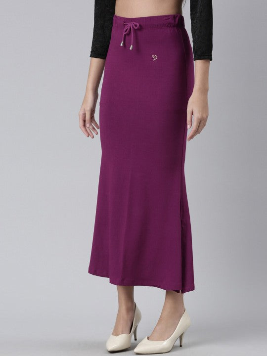 Side Slit High-Rise Stretchable Viscose Saree Skirt