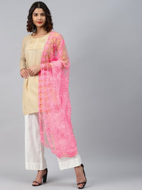 Thumbnail for pink-embroidered-dupatta