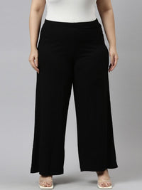 Thumbnail for Women Black Knitted Palazzos
