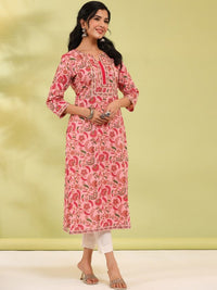 Thumbnail for floral-printed-a-line-calf-length-kurta
